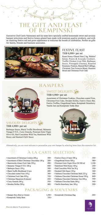 Siam Kempinski Hotel Bangkok Festive & Hamper Brochure