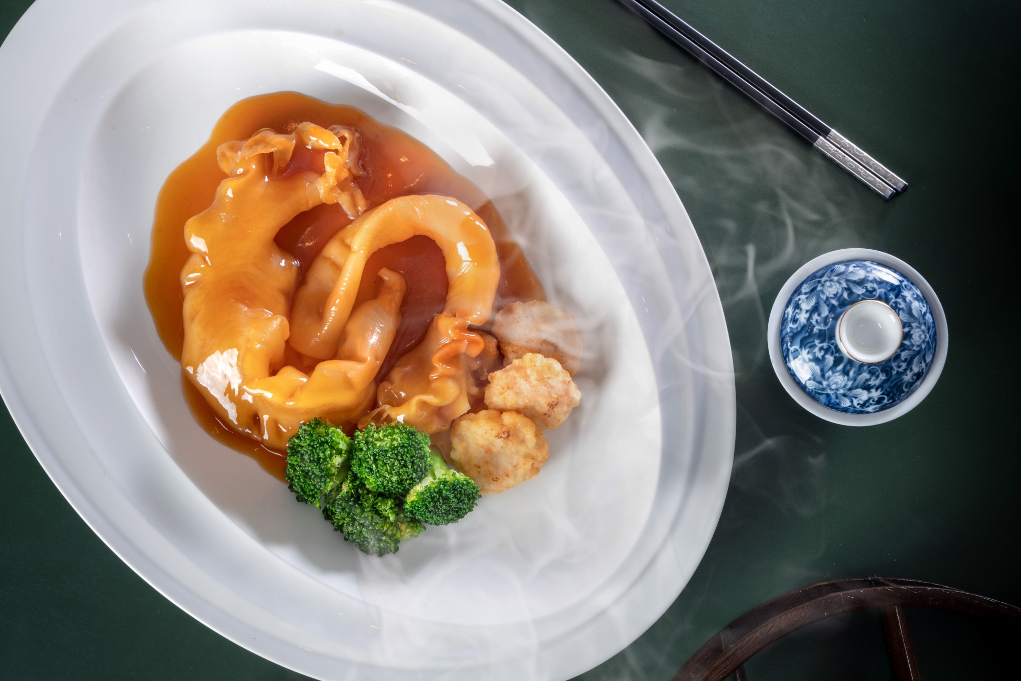 Braised Fish Maw and Minced Shrimp with Abalone Sauce