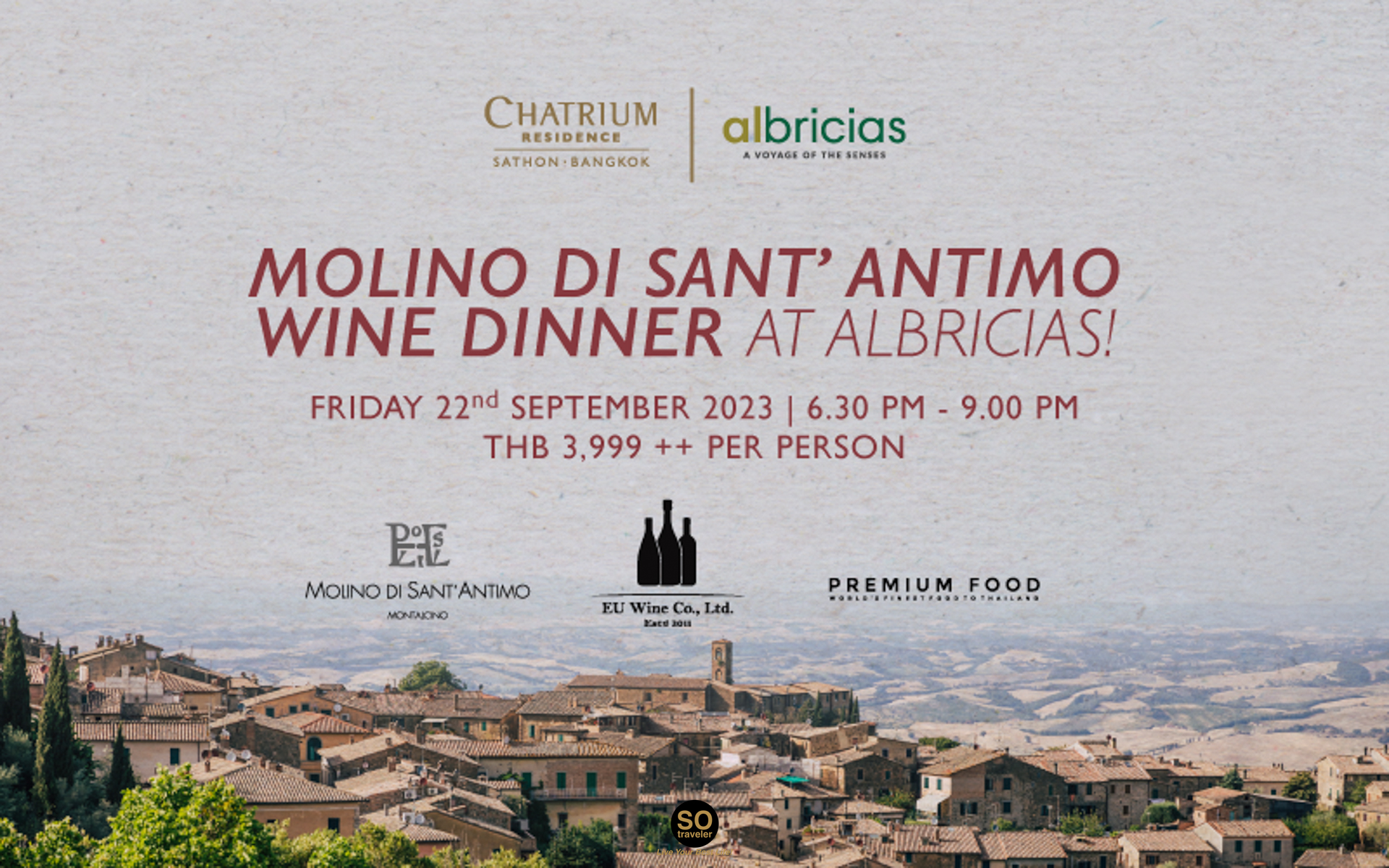 Albricias Wine dinner 22 Sep 23 Chatrium Sathon