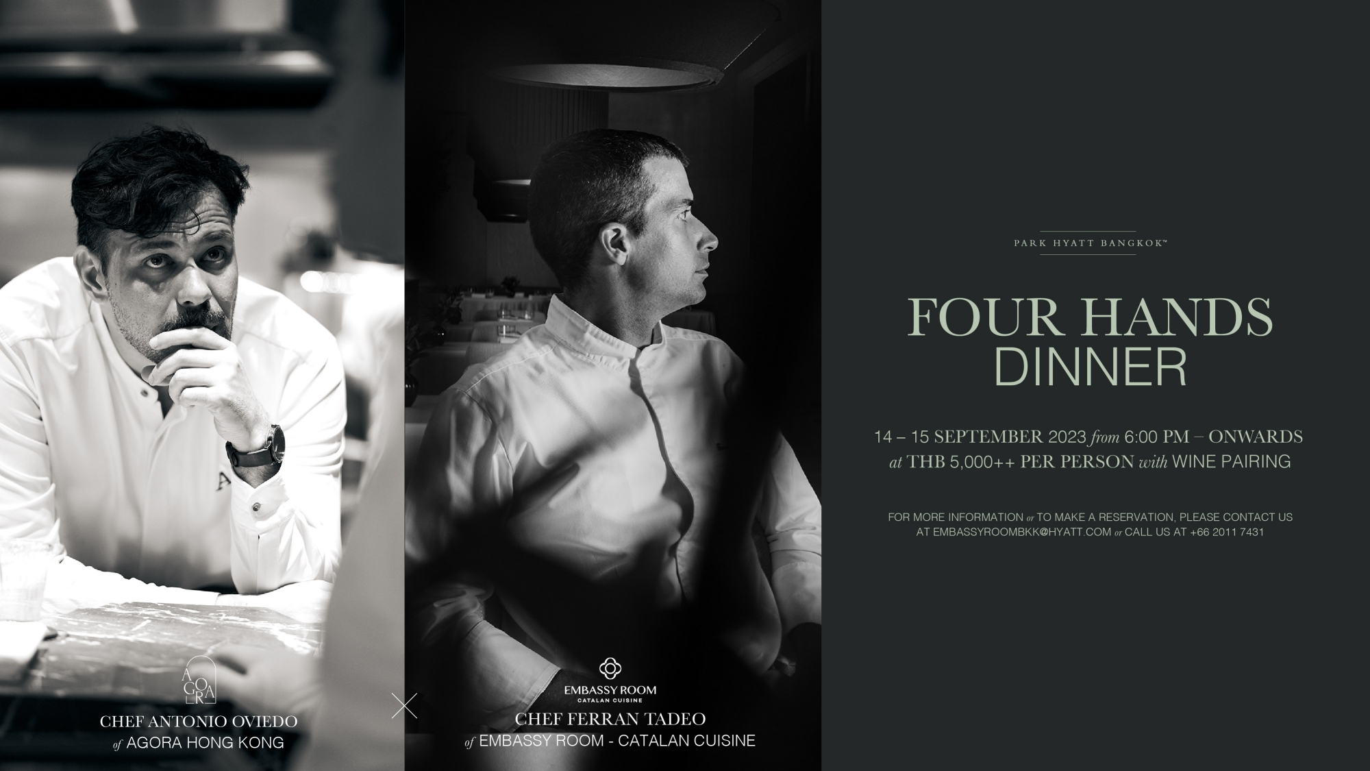 Four Hands Dinner with Chef Ferran Tadeo of Embassy Room – Catalan Cuisine and Chef Antonio Oviedo of Agora Hong Kong